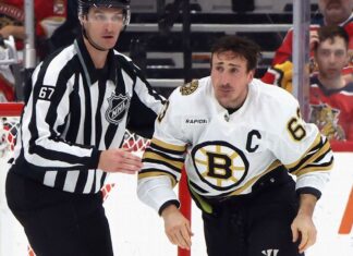 Bruins’ Brad Marchand returns to ice, will travel for Game 5