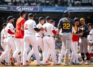 Benches clear after Red Sox’s Chris Martin, Brewers coach exchange words
