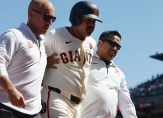 Giants’ LaMonte Wade Jr. strains hamstring on slide, likely IL-bound