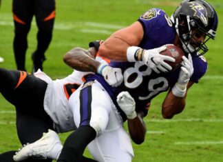 Ravens TE Mark Andrews happy NFL banned hip-drop tackle