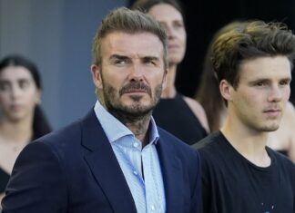 David Beckham is joined by son Cruz as they watch his MLS league leaders Inter Miami suffer an unexpected 3-1 home defeat to Atlanta United