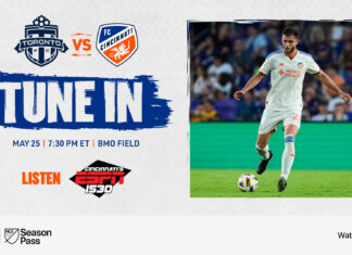 TUNE IN | FC Cincinnati cross into Canada for matchup against Toronto FC at BMO Field