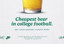 Tulane football’s ‘cheap beer’ ad is causing a stir on social media