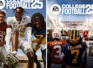 EA Sports College Football 25 comes out on July 19. Edwards, Ewers, Hunter are on standard cover