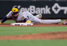 Brewers’ Garrett Mitchell makes ’24 debut, singles in loss to Rockies