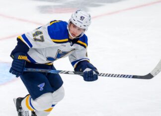 Blues’ Krug could miss season with pre-arthritic changes in ankle