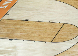 Women’s Elite 8 games played with mismatched 3-point lines