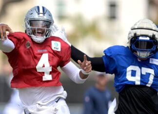 Dak Prescott held out of Friday practice due to ankle soreness