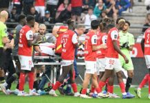 Lille’s Angel Gomes hospitalised after head injury in Ligue 1 game