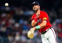 Braves’ Whit Merrifield fractures foot; could return after week