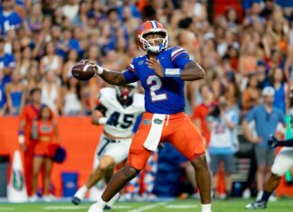 DJ Lagway broke Florida’s freshman passing record in debut