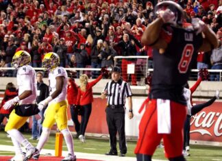 One of football’s cardinal sins – dropping the ball before the end zone