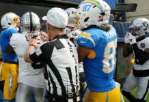 NFL fines five players for roles in Chargers-Raiders fight
