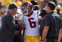 USC midfielder Mackay Lemon exits game against Michigan with serious injury