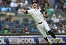 Yankees give Jon Berti professional debut at 1B in ALDS Game 2