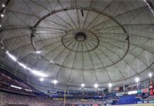 Roof at Tropicana Field sustains major damage from Hurricane Milton