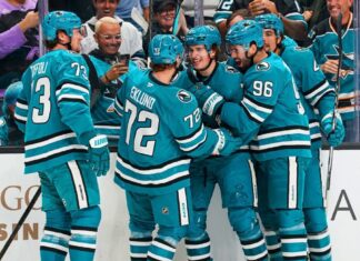 No. 1 draft pick Macklin Celebrini scores in debut for Sharks