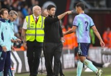 Arsenal’s Mikel Arteta urges discipline after William Saliba red