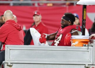 Chris Godwin (ankle) and Mike Evans (hamstring) were injured in the Bucs’ loss