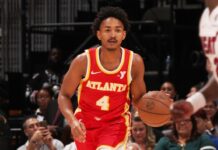 Hawks’ Kobe Bufkin suffers partially dislocated right shoulder