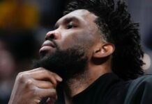 76ers’ Embiid given technical foul for waving towel on bench