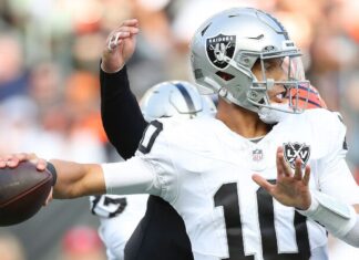 Raiders turn to Desmond Ridder in loss, but QB job not his yet