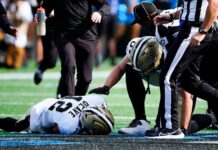 Saints’ Olave suffers concussion; Carr responds to Thomas’ rant