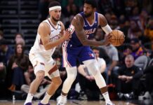Paul George, back from injury, has 15 points in 76ers debut